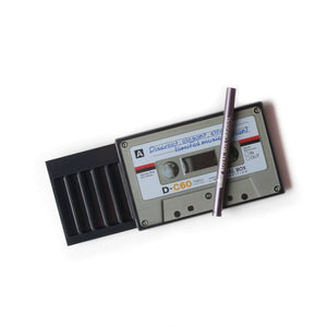 Royal Box Snuff box Cassette Black Built In Metal Straw Safe