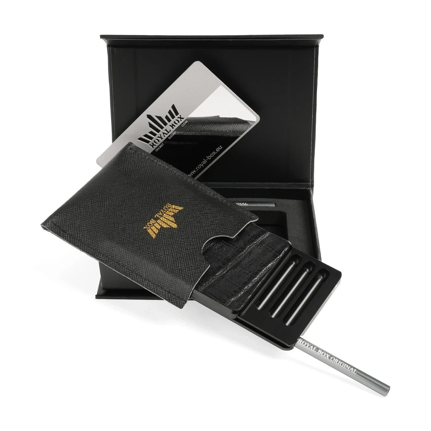 Royal Box Snuff Wallet Black CROCK