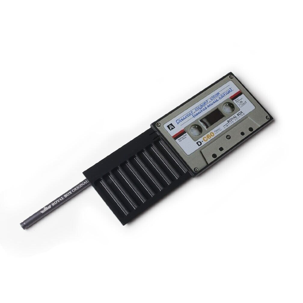 Royal Box Snuff box Cassette Black Built In Metal Straw Safe