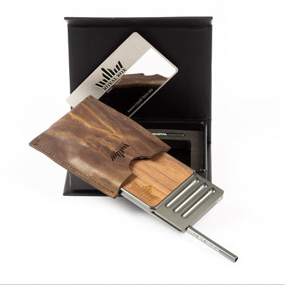 RB Royal Box  Snuff Wallet AMERICAN WALNUT TITANIUM Edition