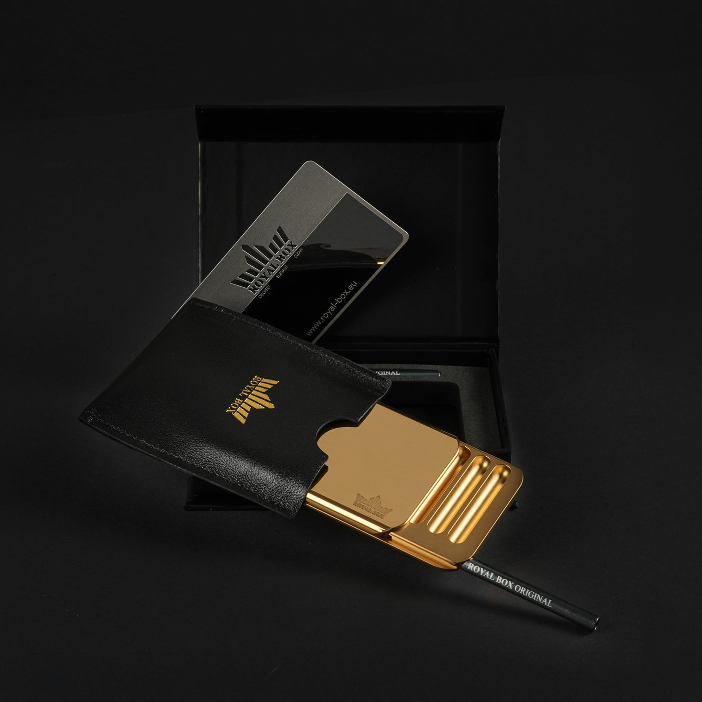 Anniversary Gold 2025 Royal Box – Gold snuff box with stealth design for festivals and parties