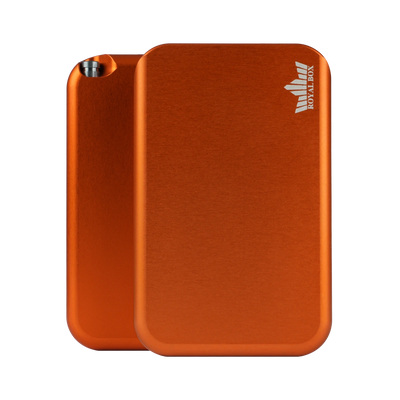 B52 Orange Royal Box: Stylish Metal Snuff Case with Dispenser